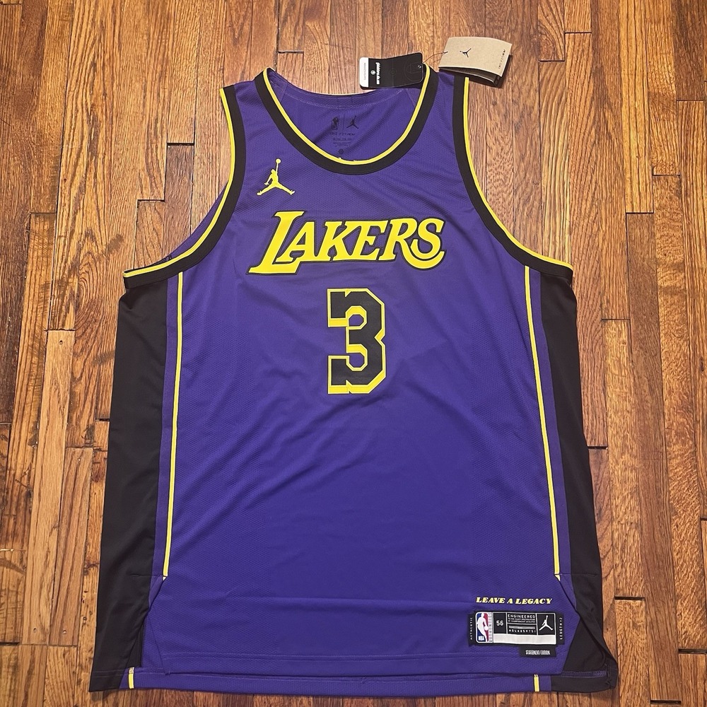 Nike Authentic Los Angeles Lakers Anthony Davis Jordan Brand Jersey Sz 56 XXL